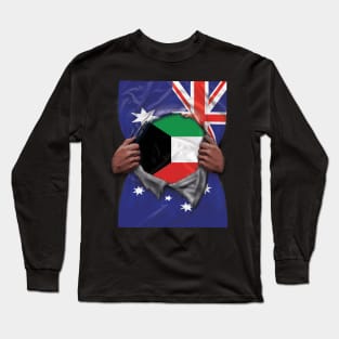 Kuwait Flag Australian Flag Ripped - Gift for Kuwaiti From Kuwait Long Sleeve T-Shirt